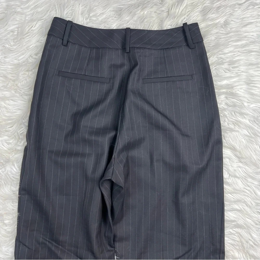 Nili Lotan Etienne Pleated Pinstripe Wool Pant Black Women’s Classic 2 - Picture 9 of 10